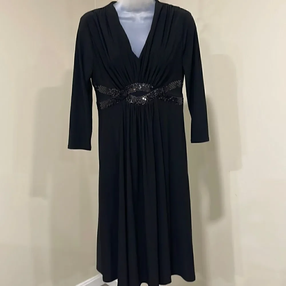 NWOT Evan Picone Little Black Dress w/ sequins.  Size 6 S small